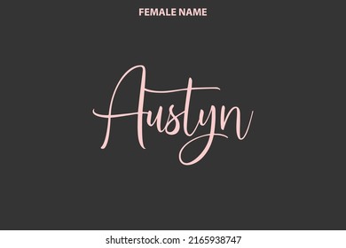 Text Calligraphy Girl Name Design Austyn