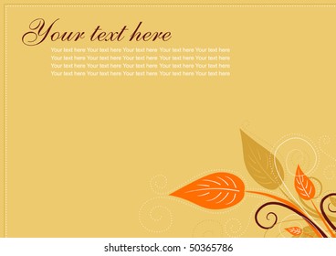 text card with beautiful leaves