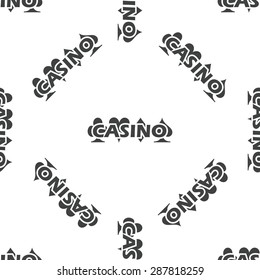 Text CASINO and card symbols, repeated on white background