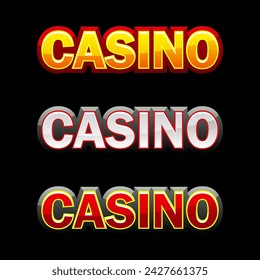 Casino de texto para el juego en línea. Logo para título y pegatinas