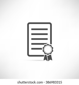 Text Certificate icon in simple outline design. EPS10 vector illustration.