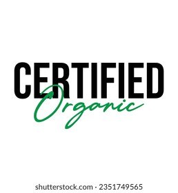 texto Certified Organic, ilustración vectorial