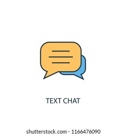 text chat concept 2 colored line icon. Simple yellow and blue element illustration. text chat concept outline symbol design from Message set
