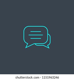 text chat concept blue line icon. Simple thin element on dark background. text chat concept outline symbol design from message set. Can be used for web and mobile UI/UX