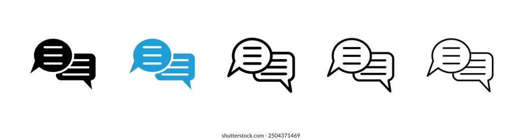 Text chat icon in black and blue colors