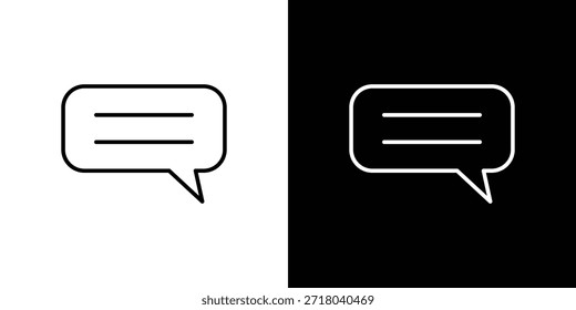 Icono de chat de texto. Ilustración negra aislada para gráfico y Diseño web.