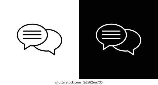 Text chat icon outline. EPS 10 editable vector