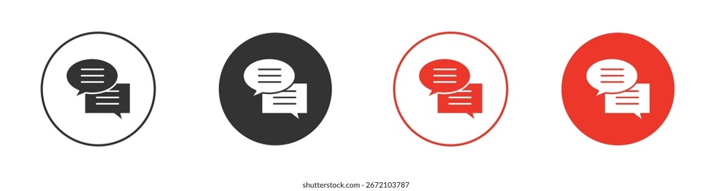 Paquete de iconos de chat de texto. Diseño de Vector Clipart