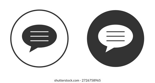 Ícone de bate-papo de texto silhueta forma gráfico simples clipart símbolos