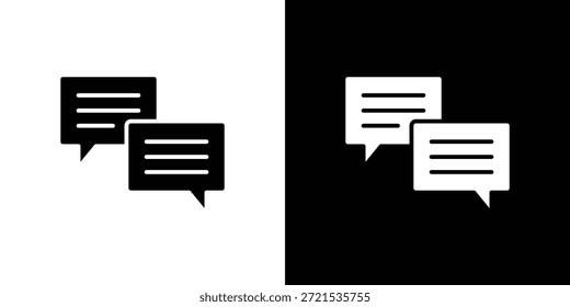 Paquete de diseño de ilustración plana de Vector de silueta de icono de chat de texto.