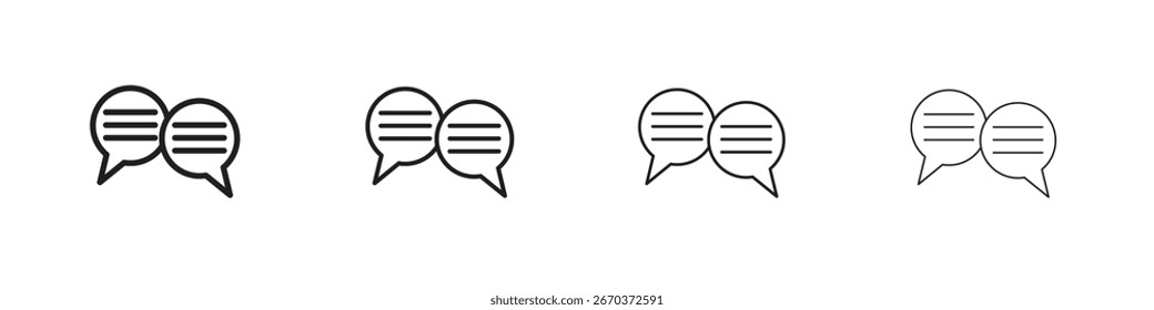 Text chat icon simple black vectors pack. Design infographic element