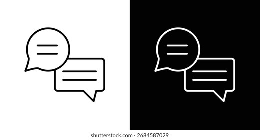 Text chat icon thin line symbol on white background. Editable stroke vector illustration