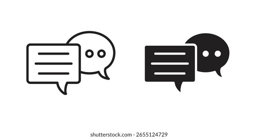 Ícone de bate-papo de texto design vetorial. definir ícones da Web