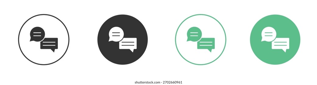 Vector de icono de chat de texto, cartel plano lleno, pictograma sólido