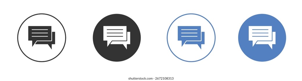 Text chat icon. Vector illustration, flat design.