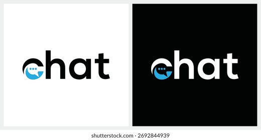 text chat logo design, sound bubble graphic symbol vector