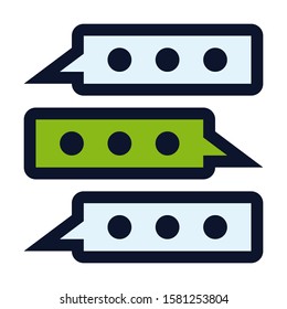 Text Chat Messages. Simple Vector Color Icon.
