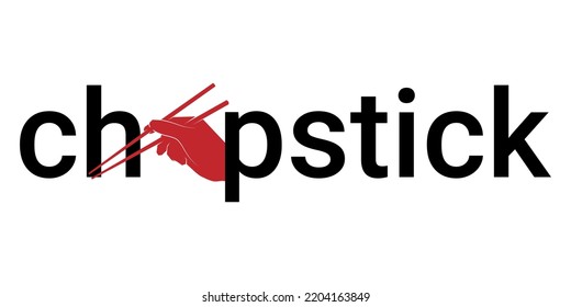 palillos de texto. palillos de mano simples e ilustrados para cambiar la letra o