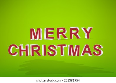 Text Christmas on green background. Vector Design.