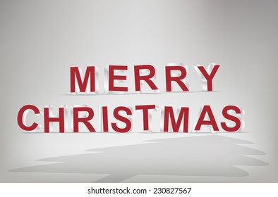 Text Christmas on white background. Vector Design. 