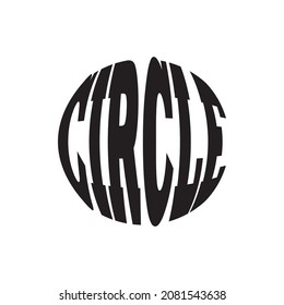 Text circle in ball vector illustration on white background