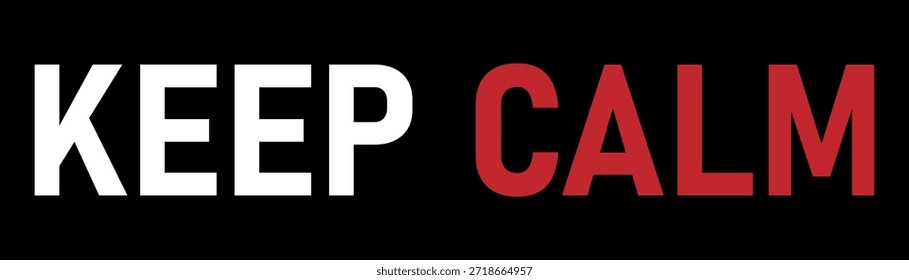 Texto “Keep Calm” en un estilo de tipografía limpio y minimalista sobre un fondo sólido.