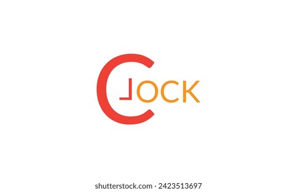 Text clock logo vector illustration, creative latter  CL   clock logo.