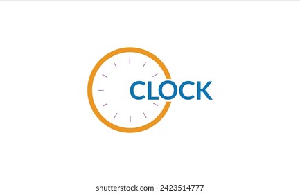 Ilustración vectorial del logotipo del reloj de texto, creativa   logotipo de reloj.