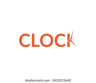 Text clock logo vector illustration, creative latter   K  clock logo.