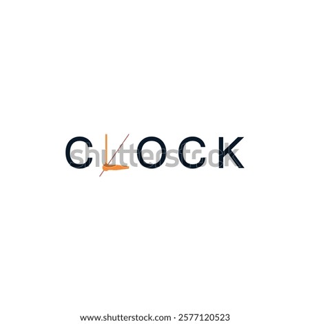 Text clock logo vector illustration, creative latter L clock logo.
