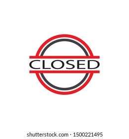 TEXT CLOSED VECTOR TEMPLATE ICON
