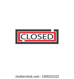 TEXT CLOSED VECTOR TEMPLATE ICON