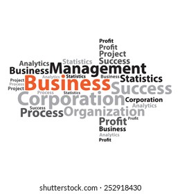 Text cloud. Business wordcloud. Typography concept. Vector illustration.