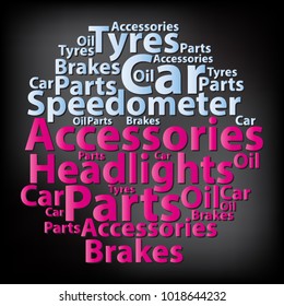 Text cloud. Car wordcloud. Typography concept. Vector illustration.