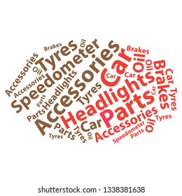 Text cloud. Car wordcloud. Typography concept. Vector illustration.