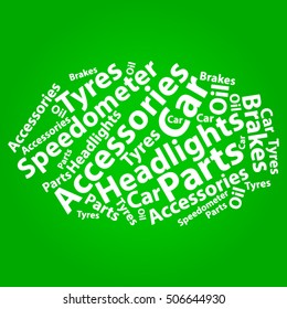 Text cloud. Car wordcloud. Typography concept. Vector illustration.