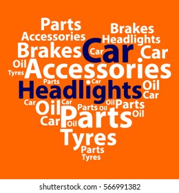 Text cloud. Car wordcloud. Typography concept. Vector illustration.