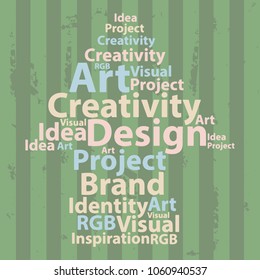 Text cloud. Design wordcloud. Tag concept. Vector illustration.