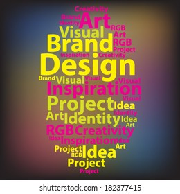 Text cloud. Design wordcloud. Tag concept. Vector illustration.