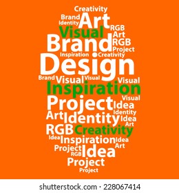 Text cloud. Design wordcloud. Tag concept. Vector illustration.