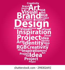 Text cloud. Design wordcloud. Tag concept. Vector illustration.
