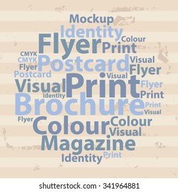 Text cloud. Design wordcloud. Tag concept. Vector illustration.