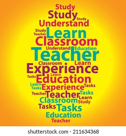 Text cloud. Education wordcloud. Typography concept. Vector illustration.