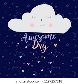 text cloud heart tee child illustration art vector 