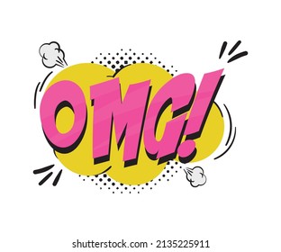 text cloud icon with omg lettering