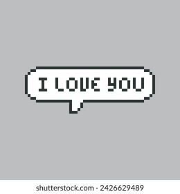 Nube de texto, te amo pixel art