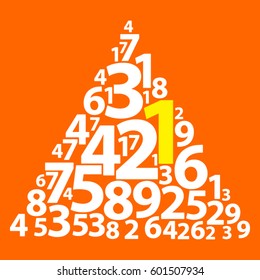 Text cloud. Numbers word cloud. Typography concept. Vector illustration.