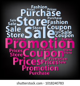 Text cloud. Sale wordcloud. Typography concept. Vector illustration.
