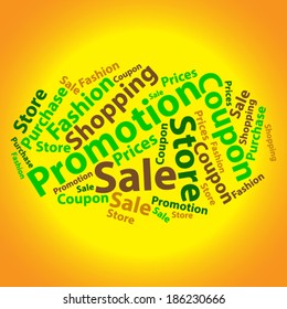 Text cloud. Sale wordcloud. Typography concept. Vector illustration.
