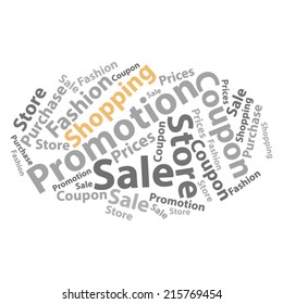 Text cloud. Sale wordcloud. Typography concept. Vector illustration.